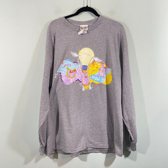 Vintage Disney World EPCOT Mascot Figment Long Sleeve Graphics Tee Size XL NWT - Picture 1 of 12